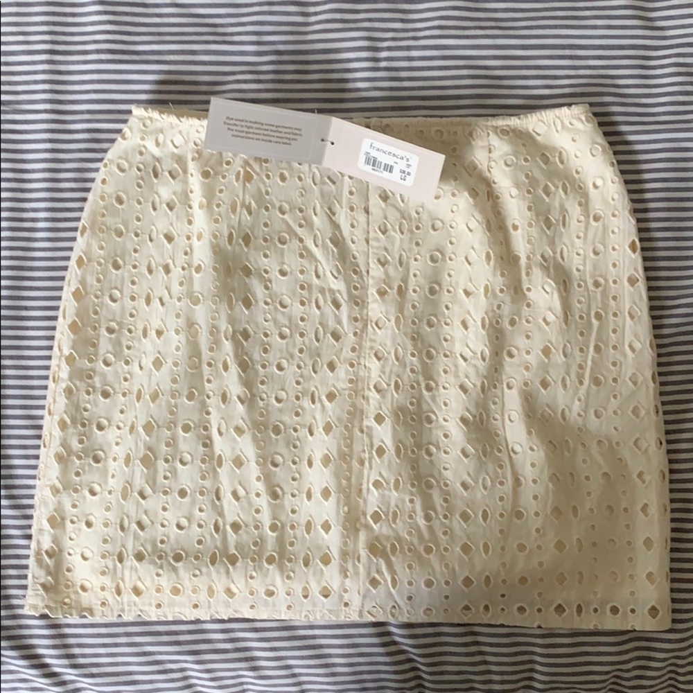 Francesca'a Cream Eyelet Skirt